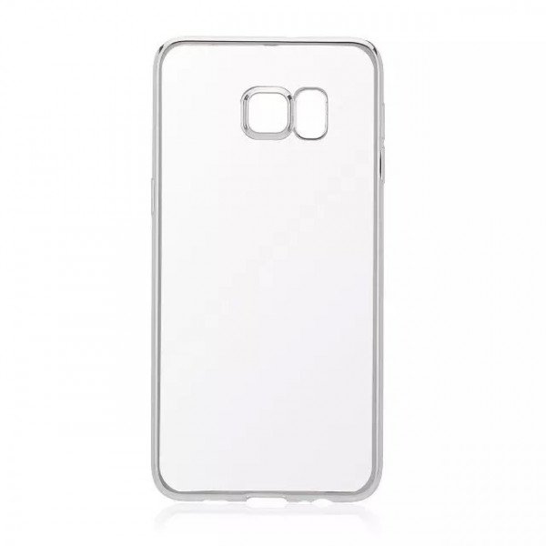 Wholesale Samsung Galaxy S6 Edge Plus Crystal Electroplate Hybrid Soft Case (Silver)